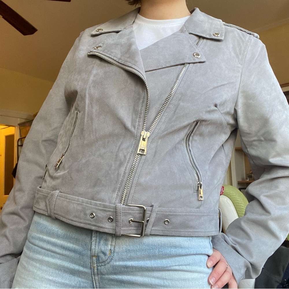 Grey Levi Strauss & Co Faux Suede Jacket